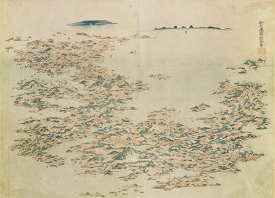 Luchtfoto van de eilanden van Japan, c.1820 door Japanese School